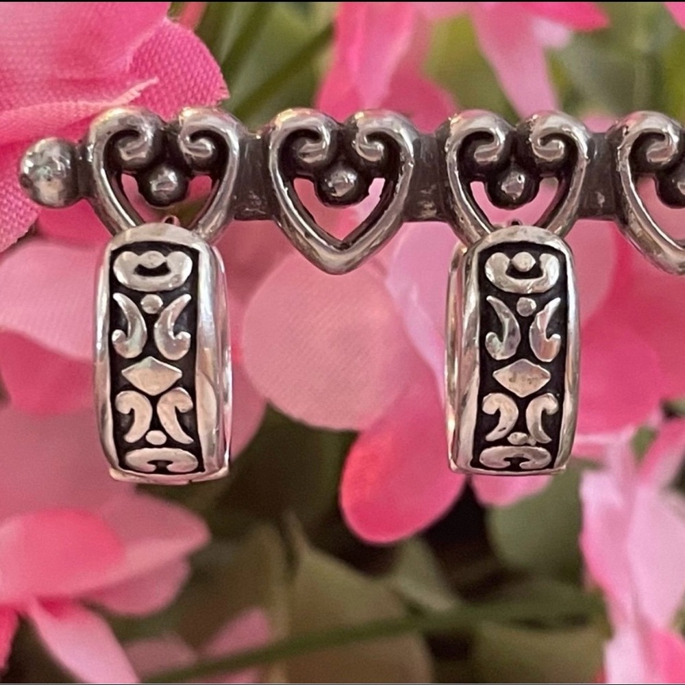 Silpada Ornate Filigree Sterling Silver Hoop Earrings P0837